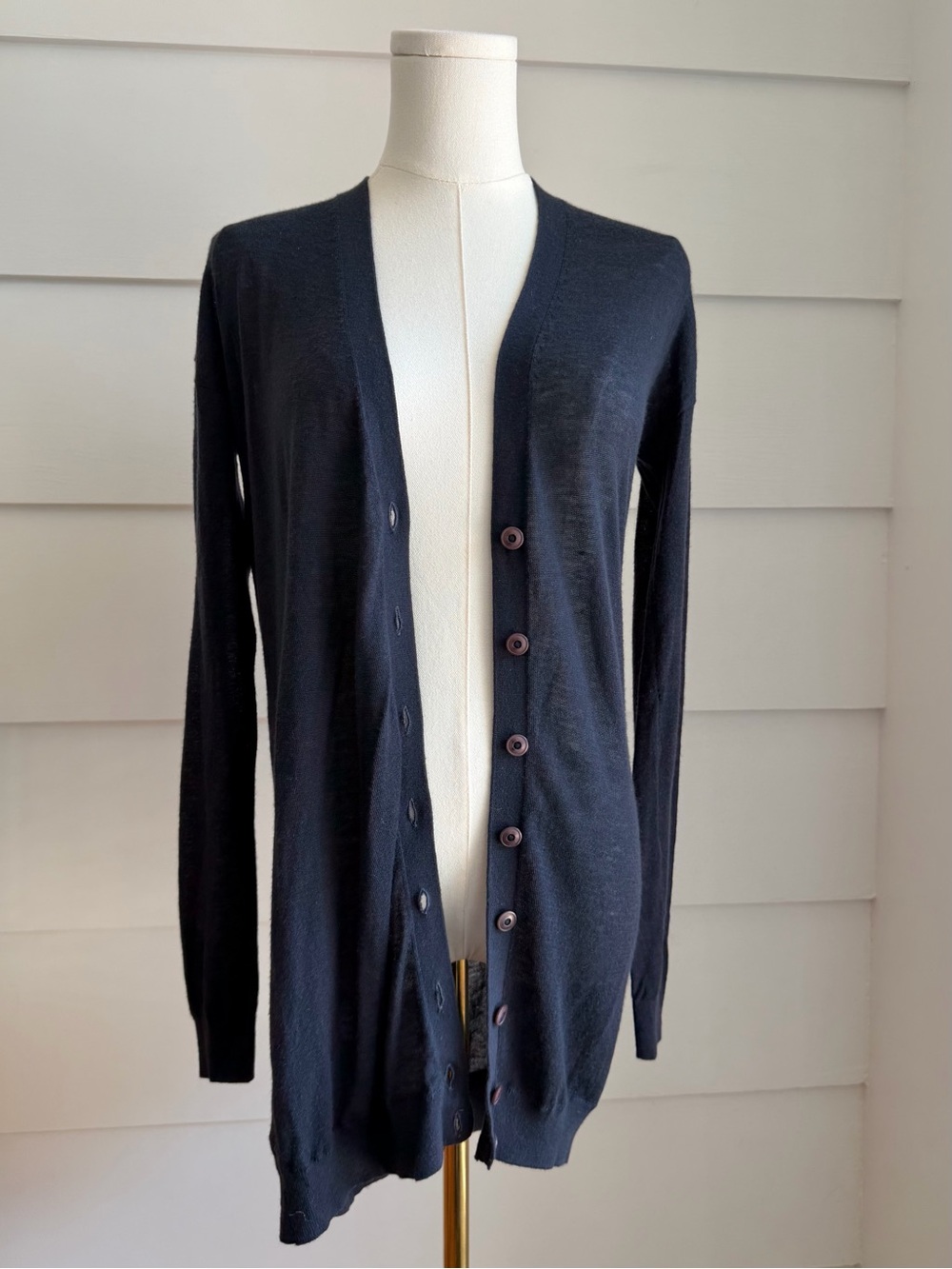 Vince Navy Blue Lightweight Cashmere Duster Cardigan Sweater Size M